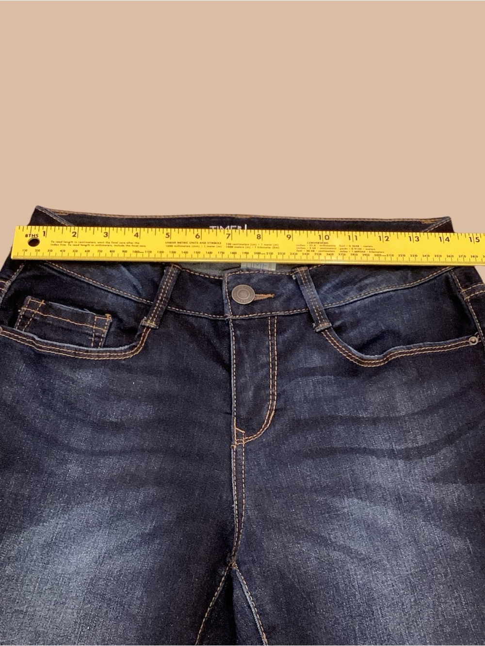 Time and Tru Dark Blue Straight-Leg Women's Jeans, size 12 Petite 💙 - Picture 3 of 7